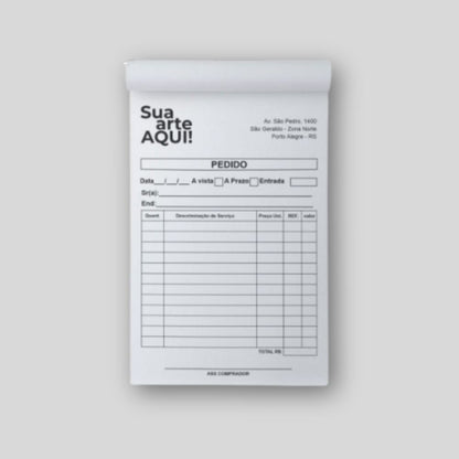 Bloco de Pedidos e Talão